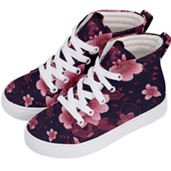 Flower Sakura Bloom Kids  Hi-top Skate Sneakers