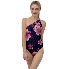 Flower Sakura Bloom To One Side Swimsuit