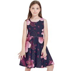 Flower Sakura Bloom Kids  Skater Dress by Maspions