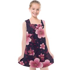 Flower Sakura Bloom Kids  Cross Back Dress