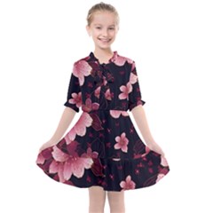 Flower Sakura Bloom Kids  All Frills Chiffon Dress