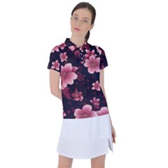 Flower Sakura Bloom Women s Polo T-shirt