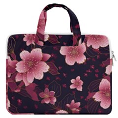 Flower Sakura Bloom Macbook Pro 15  Double Pocket Laptop Bag 