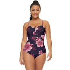 Flower Sakura Bloom Retro Full Coverage Swimsuit by Maspions