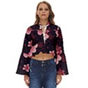 Flower Sakura Bloom Boho Long Bell Sleeve Top View1