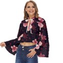 Flower Sakura Bloom Boho Long Bell Sleeve Top View2