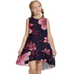 Flower Sakura Bloom Kids  Frill Swing Dress by Maspions