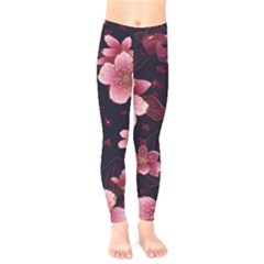 Flower Sakura Bloom Kids  Classic Winter Leggings