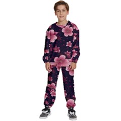 Flower Sakura Bloom Kids  Sweatshirt Set