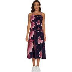 Flower Sakura Bloom Sleeveless Shoulder Straps Boho Dress by Maspions