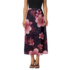 Flower Sakura Bloom Classic Midi Chiffon Skirt