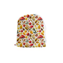 Mushroom Autumn Fall Drawstring Pouch (medium)