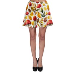 Mushroom Autumn Fall Skater Skirt by Maspions