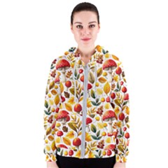 Mushroom Autumn Fall Women s Zipper Hoodie