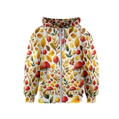 Mushroom Autumn Fall Kids  Zipper Hoodie