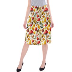 Mushroom Autumn Fall Midi Beach Skirt