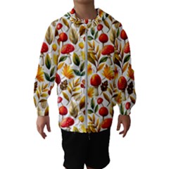 Mushroom Autumn Fall Kids  Hooded Windbreaker