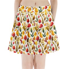 Mushroom Autumn Fall Pleated Mini Skirt