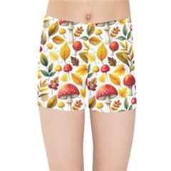 Mushroom Autumn Fall Kids  Sports Shorts