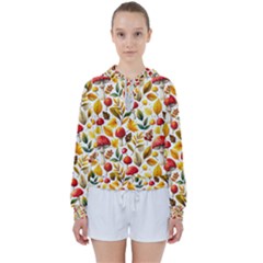 Mushroom Autumn Fall Women s Tie Up Sweat