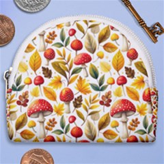 Mushroom Autumn Fall Horseshoe Style Canvas Pouch