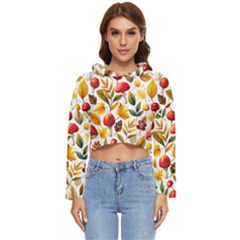 Mushroom Autumn Fall Women s Lightweight Cropped Hoodie