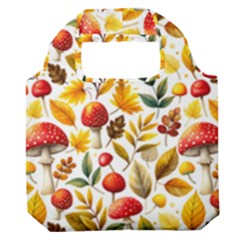 Mushroom Autumn Fall Premium Foldable Grocery Recycle Bag