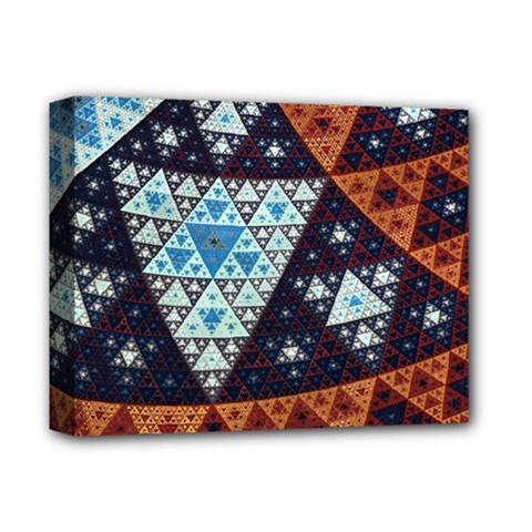 Fractal Triangle Geometric Abstract Pattern Deluxe Canvas 14  X 11  (stretched) by Cemarart