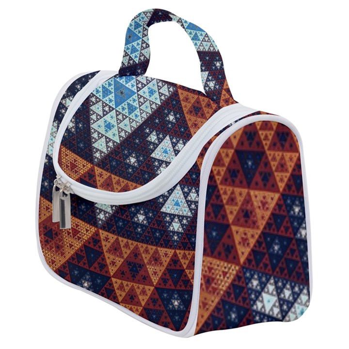 Fractal Triangle Geometric Abstract Pattern Satchel Handbag