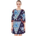 Fractal Triangle Geometric Abstract Pattern Smock Dress View1