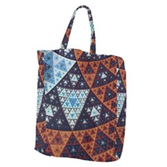 Fractal Triangle Geometric Abstract Pattern Giant Grocery Tote by Cemarart