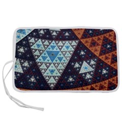 Fractal Triangle Geometric Abstract Pattern Pen Storage Case (s) by Cemarart