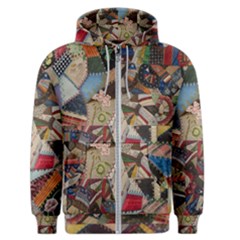 Background Embroidery Pattern Stitches Abstract Men s Zipper Hoodie by Ket1n9