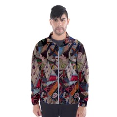 Background Embroidery Pattern Stitches Abstract Men s Windbreaker by Ket1n9