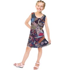 Background Embroidery Pattern Stitches Abstract Kids  Tunic Dress by Ket1n9