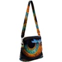 Eye Bird Feathers Vibrant Zipper Messenger Bag View1