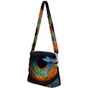 Eye Bird Feathers Vibrant Zipper Messenger Bag View2