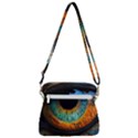 Eye Bird Feathers Vibrant Zipper Messenger Bag View3