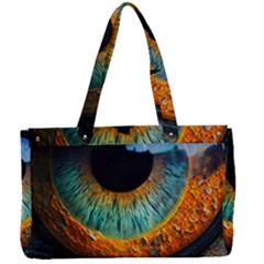 Eye Bird Feathers Vibrant Canvas Work Bag by Hannah976