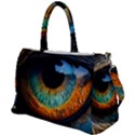 Eye Bird Feathers Vibrant Duffel Travel Bag View1