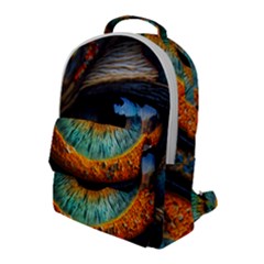 Eye Bird Feathers Vibrant Flap Pocket Backpack (large) by Hannah976