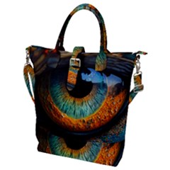 Eye Bird Feathers Vibrant Buckle Top Tote Bag by Hannah976