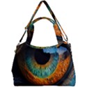 Eye Bird Feathers Vibrant Double Compartment Shoulder Bag View1