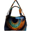 Eye Bird Feathers Vibrant Double Compartment Shoulder Bag View2