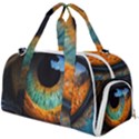 Eye Bird Feathers Vibrant Burner Gym Duffel Bag View1