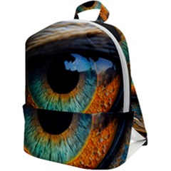 Eye Bird Feathers Vibrant Zip Up Backpack by Hannah976