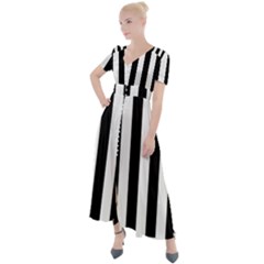 Stripes Geometric Pattern Digital Art Art Abstract Abstract Art Button Up Short Sleeve Maxi Dress by Proyonanggan