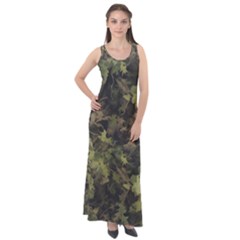 Camouflage Military Sleeveless Velour Maxi Dress by Ndabl3x