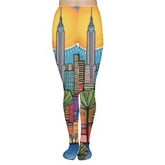 City New York Nyc Skyscraper Skyline Downtown Night Business Urban Travel Landmark Building Architec Tights