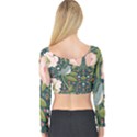 Spring Design with watercolor flowers Long Sleeve Crop Top View2